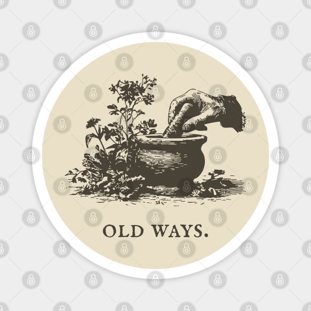 Traditional Mortar and Pestle Old Ways Illustration Magnet by TuncGK